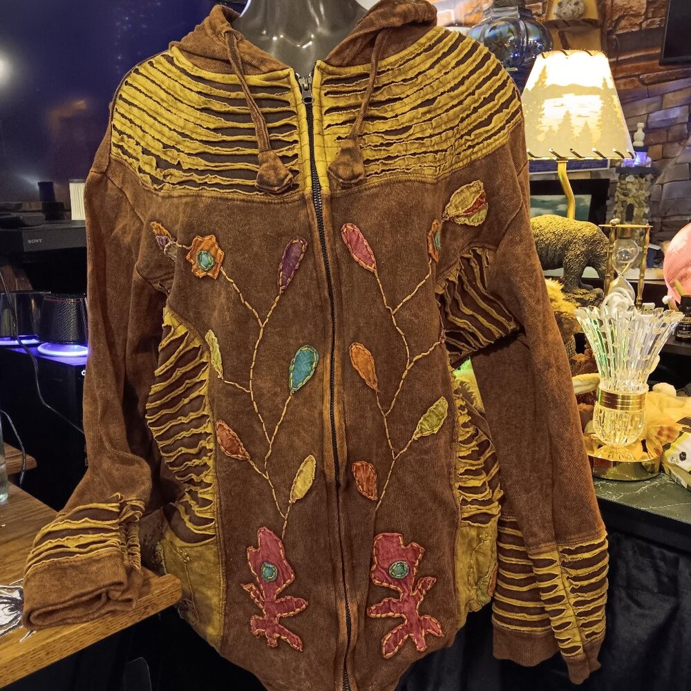 Women's Stonewash Hippie Cotton Jacket GOREGOUS~LQQK! ***READ*** XXL~XL?